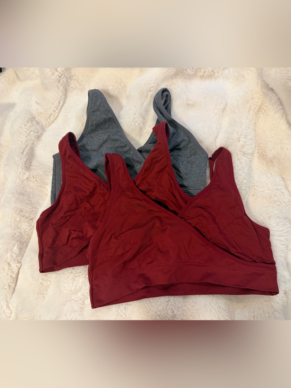 Maternity Nursing Bras - Maroon & Gray